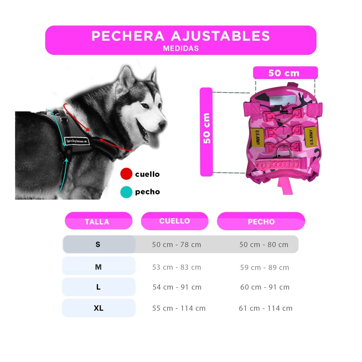 PACK2 CHALECO AJUSTABLE PARA PERRO ROSADO TALLA S RESISTENTE Y+REGALO STICKER - 4