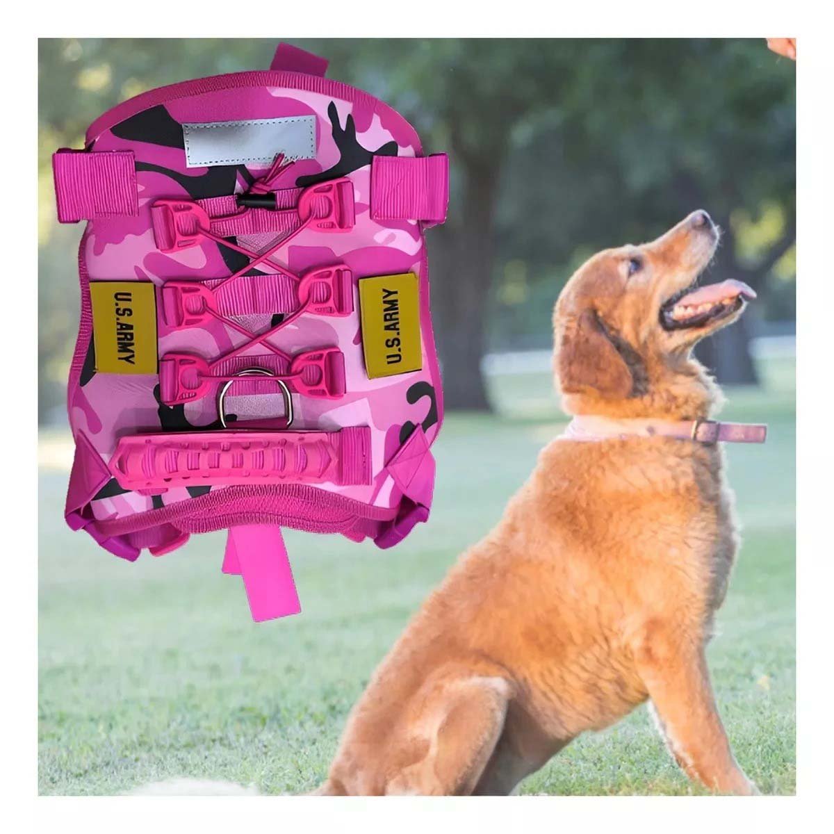 PACK6 CHALECO COMODO PARA PERRO ROSADO TALLA S SEGURO Y+PAPEL REGALO - 5