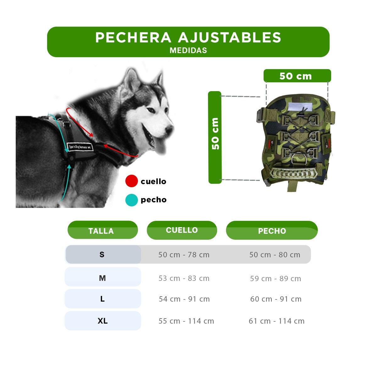 PACK2 EQUIPO RESISTENTE PARA PERRO VERDE OSCURO TALLA S REFORZADO - 4