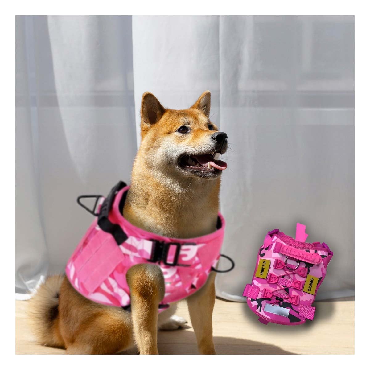 PACK4 PECHERA CANINA TACTICA ROSADA TALLA M CHALECOS COMODOS - 2