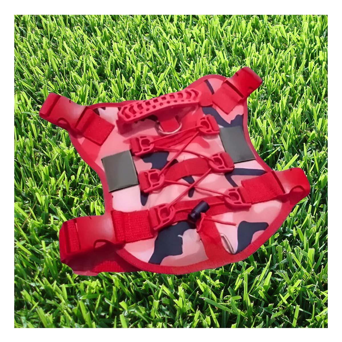 PACK4 EQUIPO AJUSTABLE PARA PERRO ROJO TALLA S TACTICO Y+REGALO STICKER - 5
