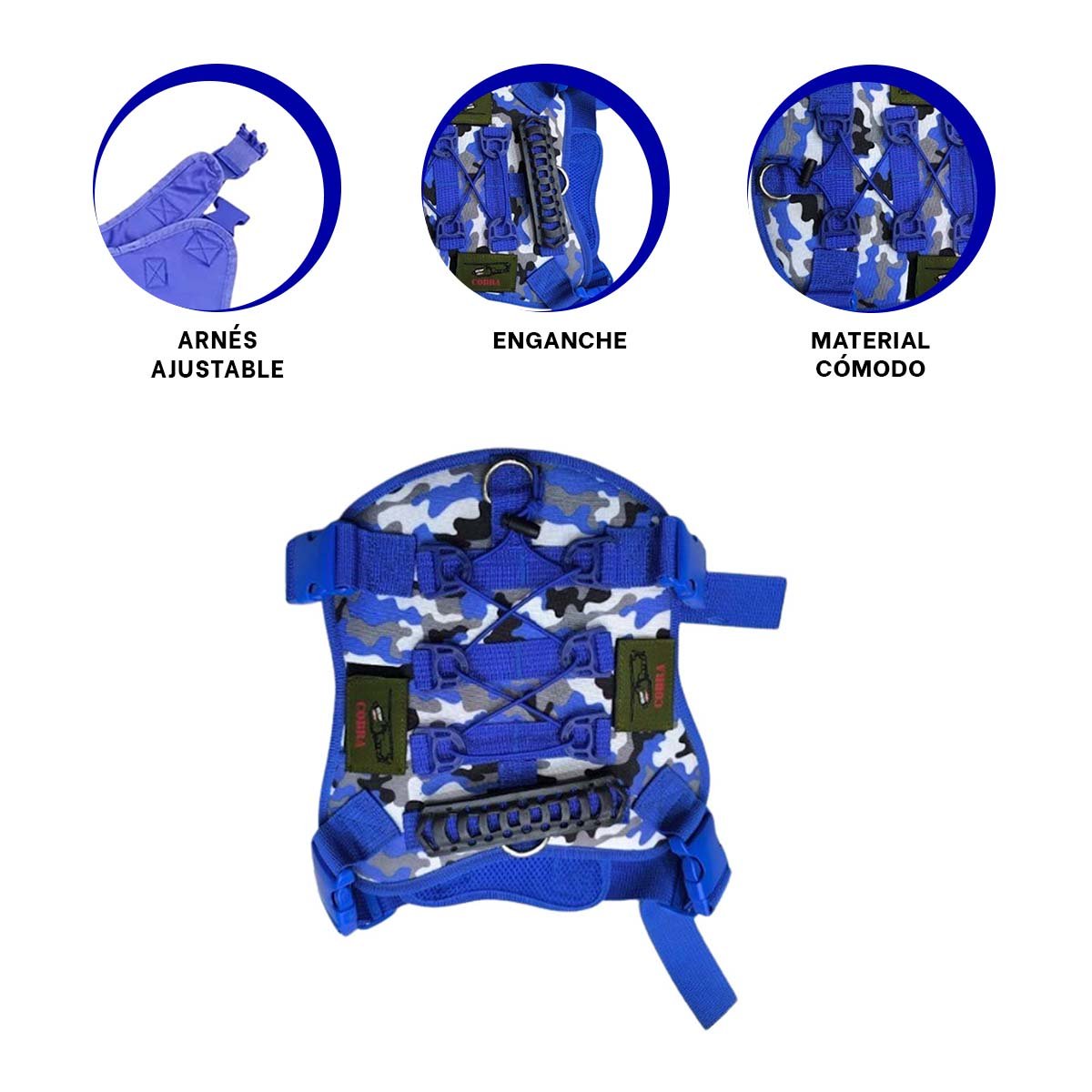 EQUIPO CANINO AZUL TALLA S MODELO TACTICO DURABLE - 3