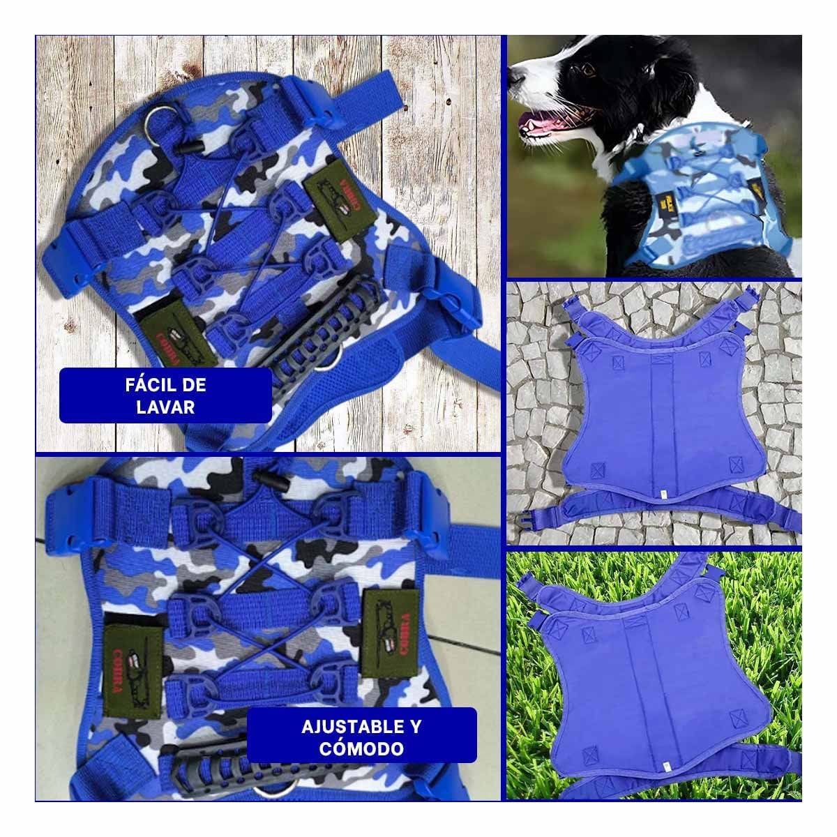EQUIPO CANINO AZUL TALLA S MODELO TACTICO DURABLE - 5