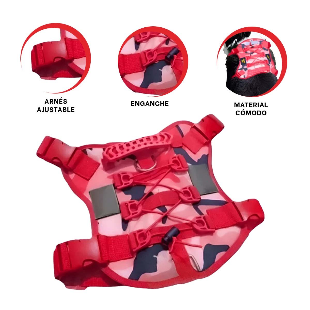EQUIPO CANINO ROJO TALLA S MODELO TACTICO DURABLE - 3