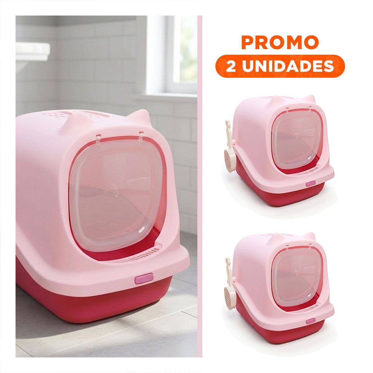 PACK2 BANDEJA CERRADA CON OREJITAS DE GATO PARA AMBIENTE ORDENADO Y+REGALO STICKER - 1
