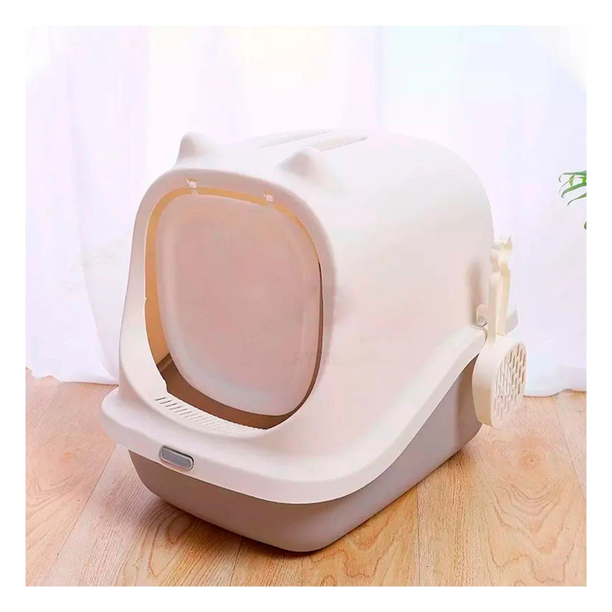 PACK2 BANDEJA HIGIENICA PLOMO CON OREJITAS DECORATIVAS PARA GATO Y+REGALO STICKER - 5