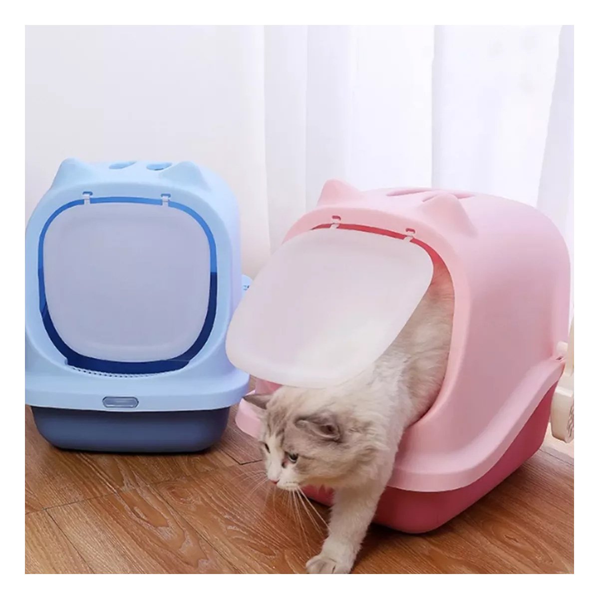 PACK2 CAJA SANITARIA CON OREJITAS DE GATO Y CUBIERTA SUPERIOR Y+PAPEL REGALO - 2