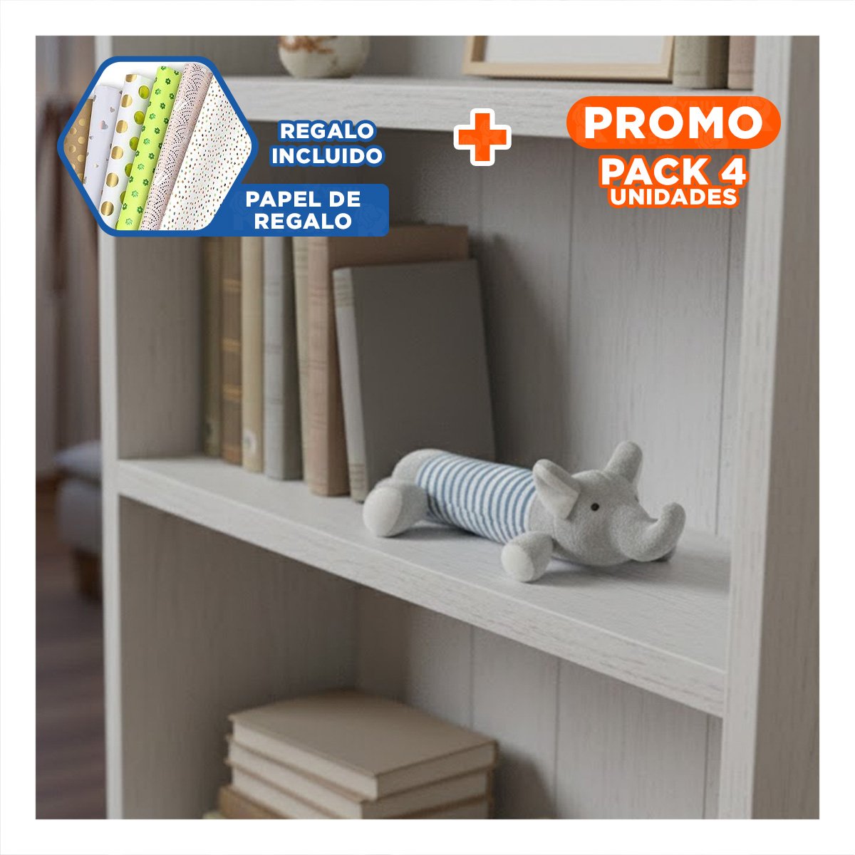 PACK4 ALIADO ELEFANTE PARA MASCOTAS ACTIVAS PLOMO Y CELESTE Y+PAPEL REGALO - 1