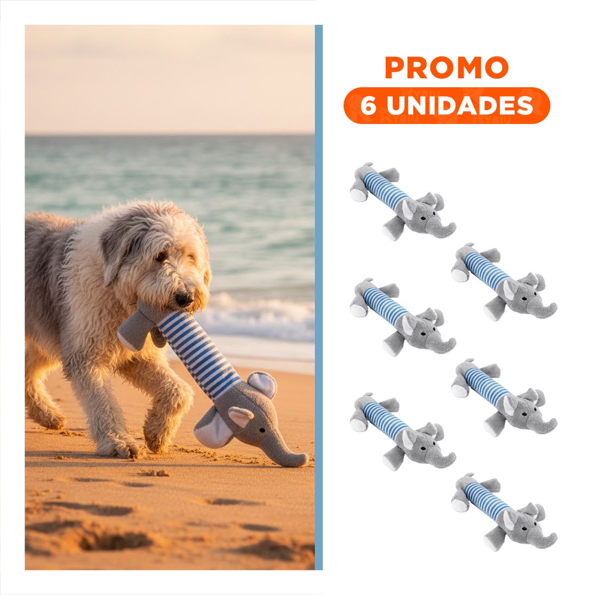 PACK6 INTERACTIVO ELEFANTE QUE ESTIMULA DIVERSION Y MOVIMIENTO PLOMO Y CELESTE - 1