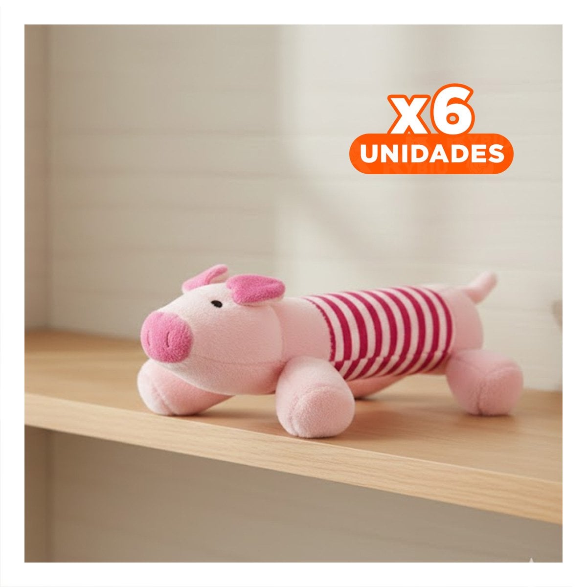 PACK6 COLEGA CHANCHO QUE MANTIENE ACTIVAS A MASCOTAS ROSADO Y FUCSIA Y+REGALO STICKER - 1