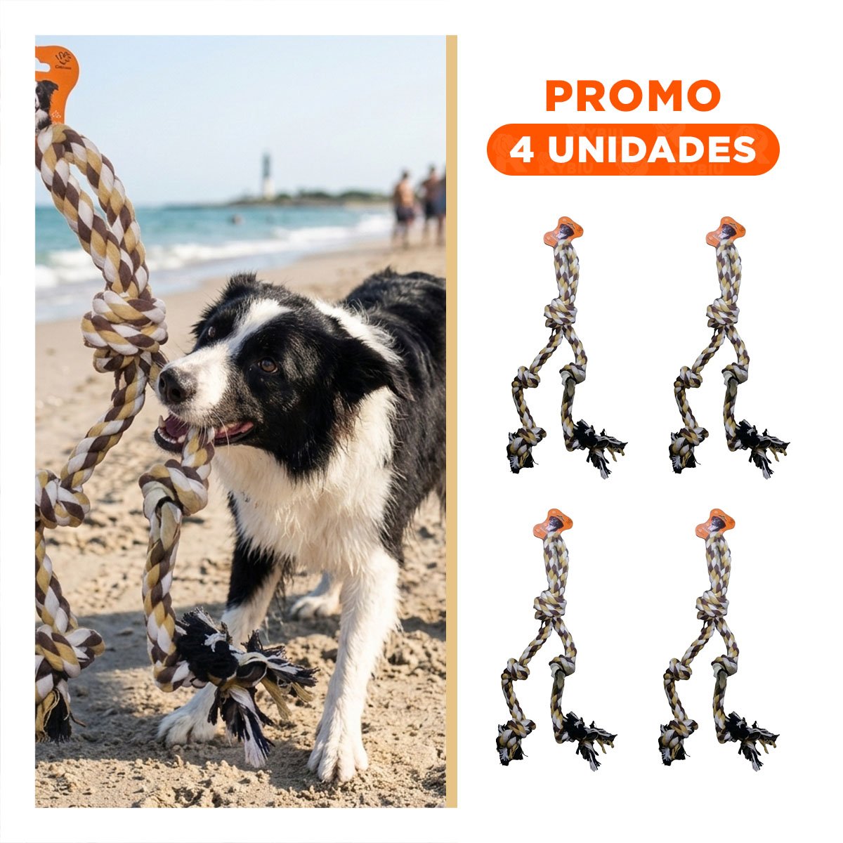 PACK4 TIRA DE DIVERSION QUE MANTIENE ACTIVOS Y ALEGRES A LOS PERROS MARRON Y+REGALO STICKER - 1