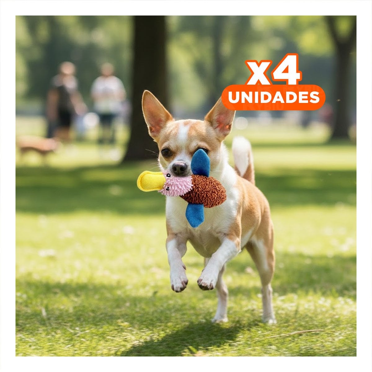 PACK4 JUGUETE PATO PARA MASCOTAS QUE INSPIRA DIVERSION MARRON ROSADO - 1
