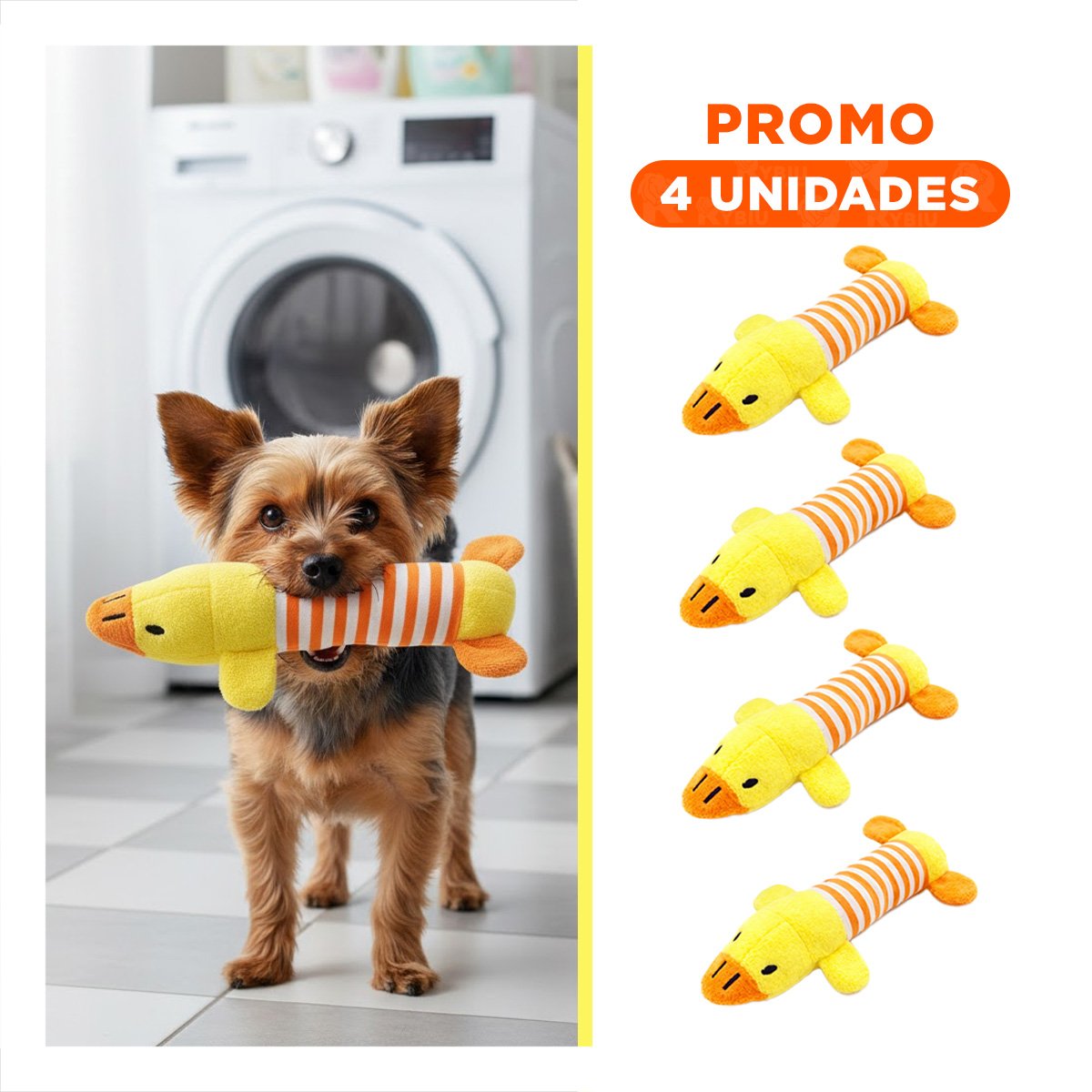 PACK4 TIERNO PATO QUE INVITA A JUGAR AMARRILLO Y NARANJA Y+REGALO STICKER - 1