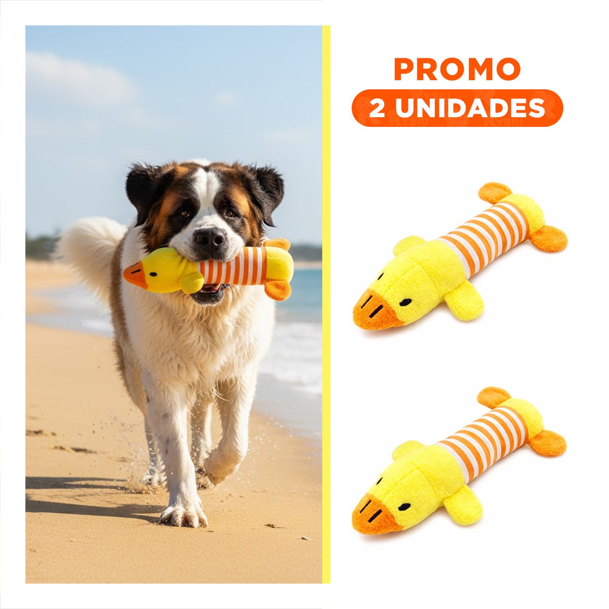 PACK2 ANIMAL PATO QUE ATRAE Y DIVIERTE AMARRILLO Y NARANJA - 1