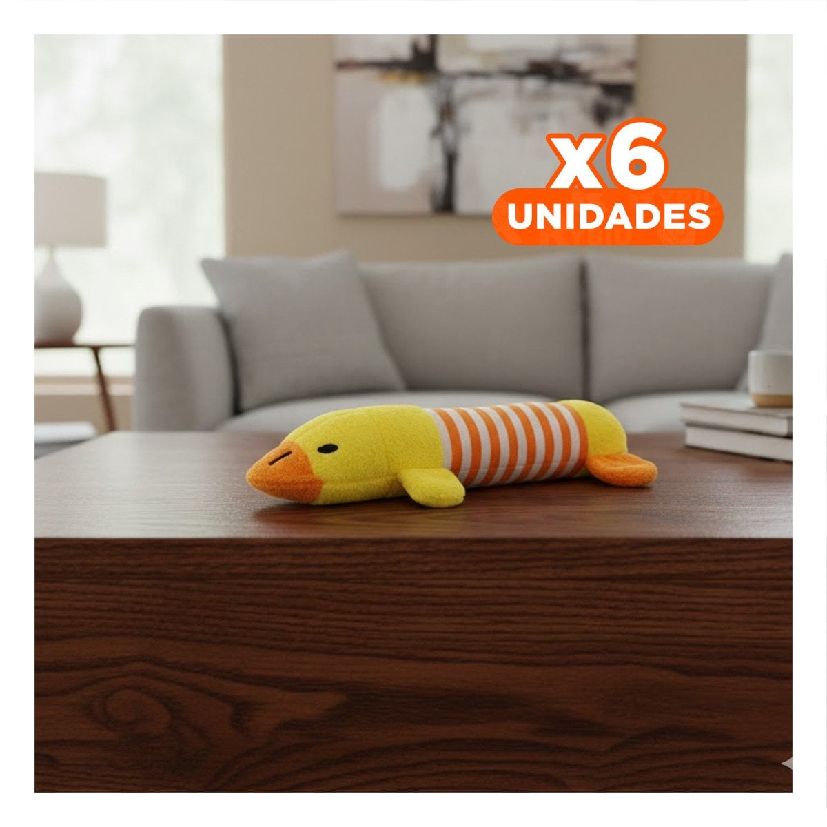 PACK6 TIERNO PATO QUE MANTIENE DIVERSION Y ALEGRIA AMARRILLO Y NARANJA Y+REGALO STICKER - 1