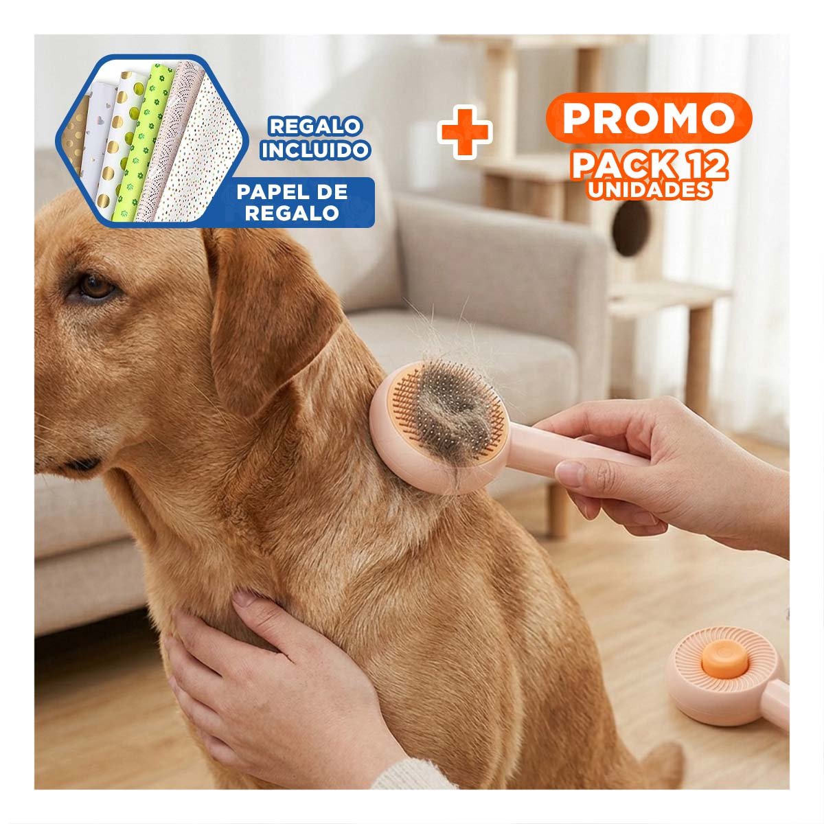 PACK12 KIT PARA CUIDADO Y RELAX DE MASCOTAS NARANJA Y+REGALO STICKER - 1