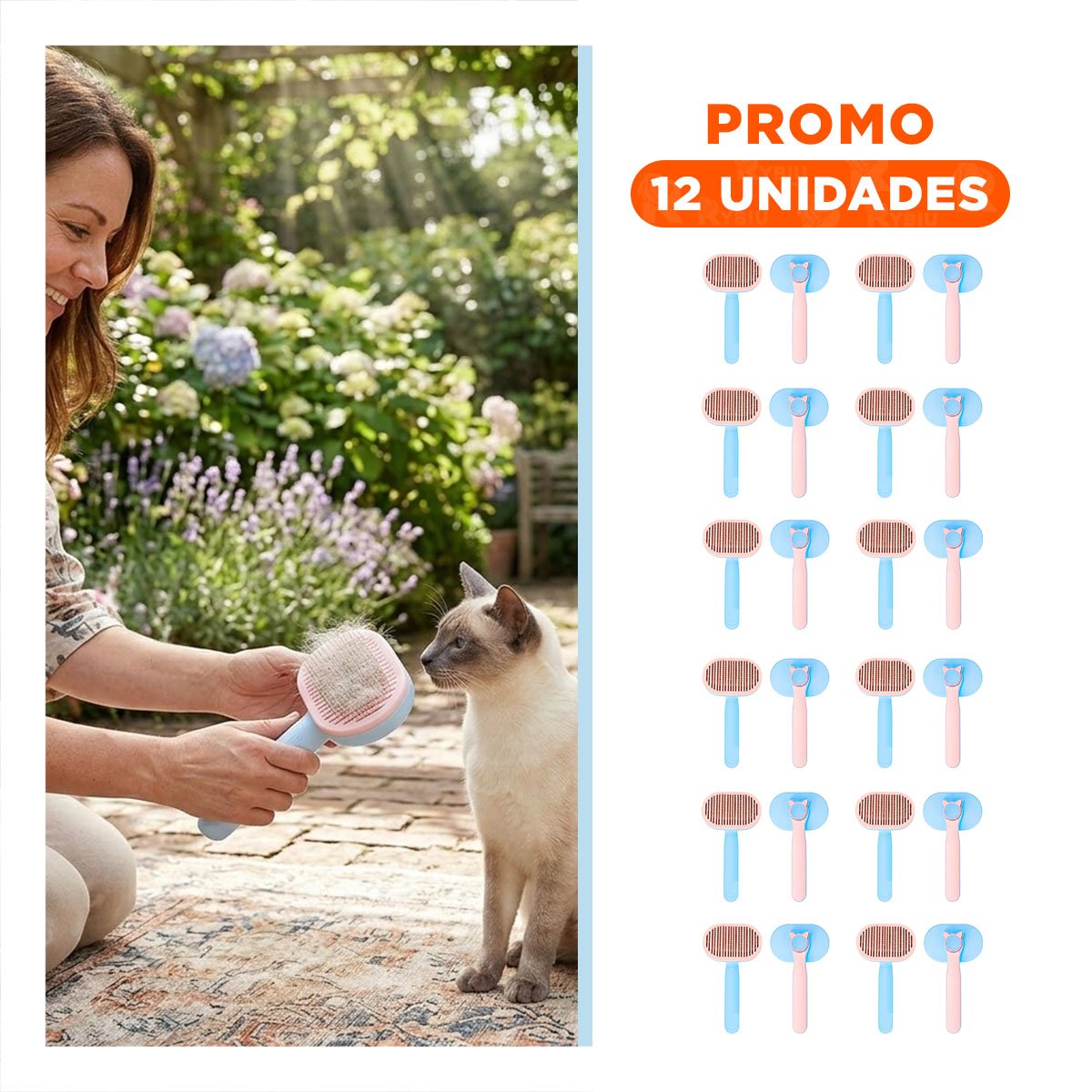 PACK12 IMPLEMENTO ERGONOMICO QUE ESTIMULA LA PIEL CELESTE ROSADO Y+REGALO STICKER - 1