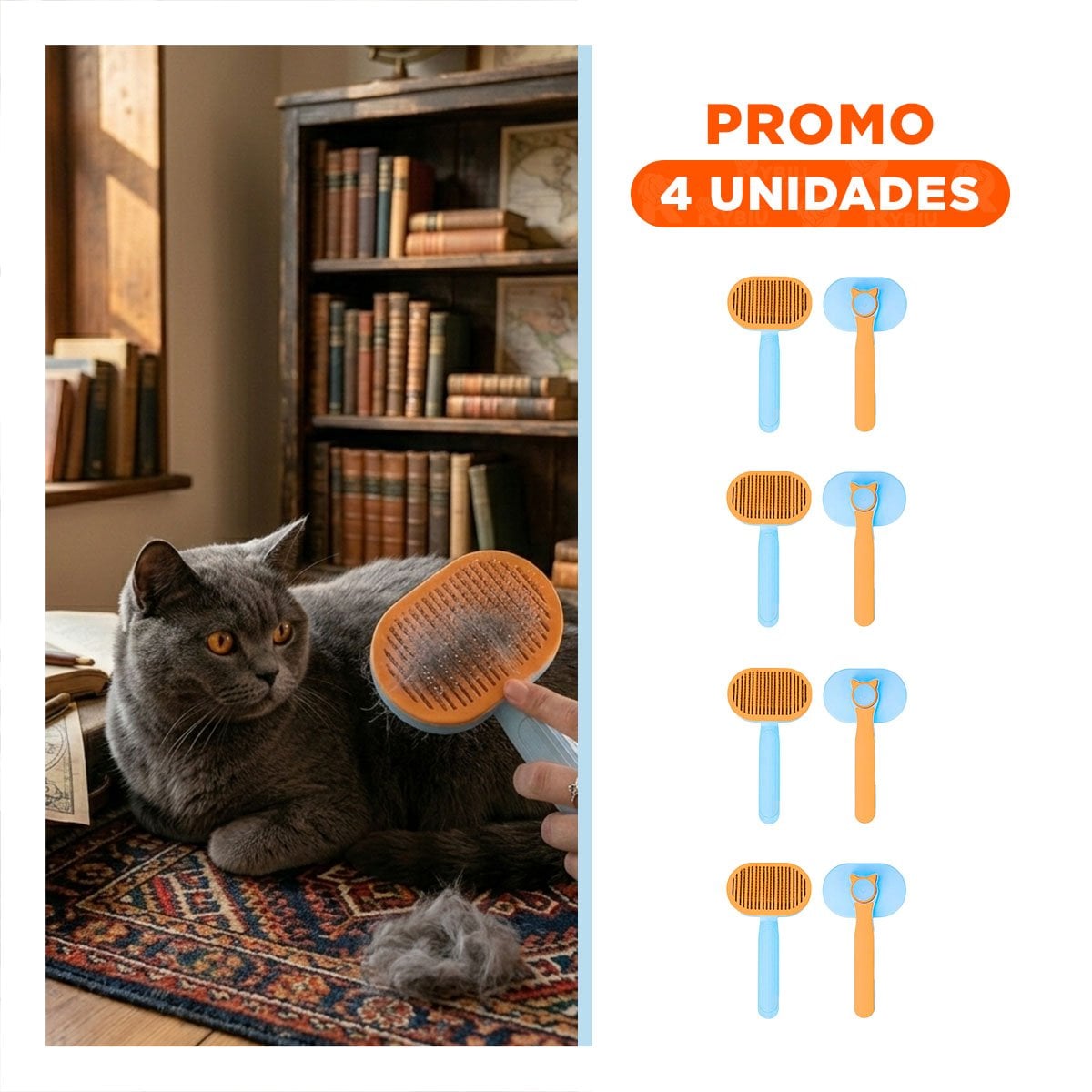 PACK4 EQUIPO PARA MASAJE Y ELIMINACION DE PELO CELESTE NARANJA Y+REGALO STICKER - 1