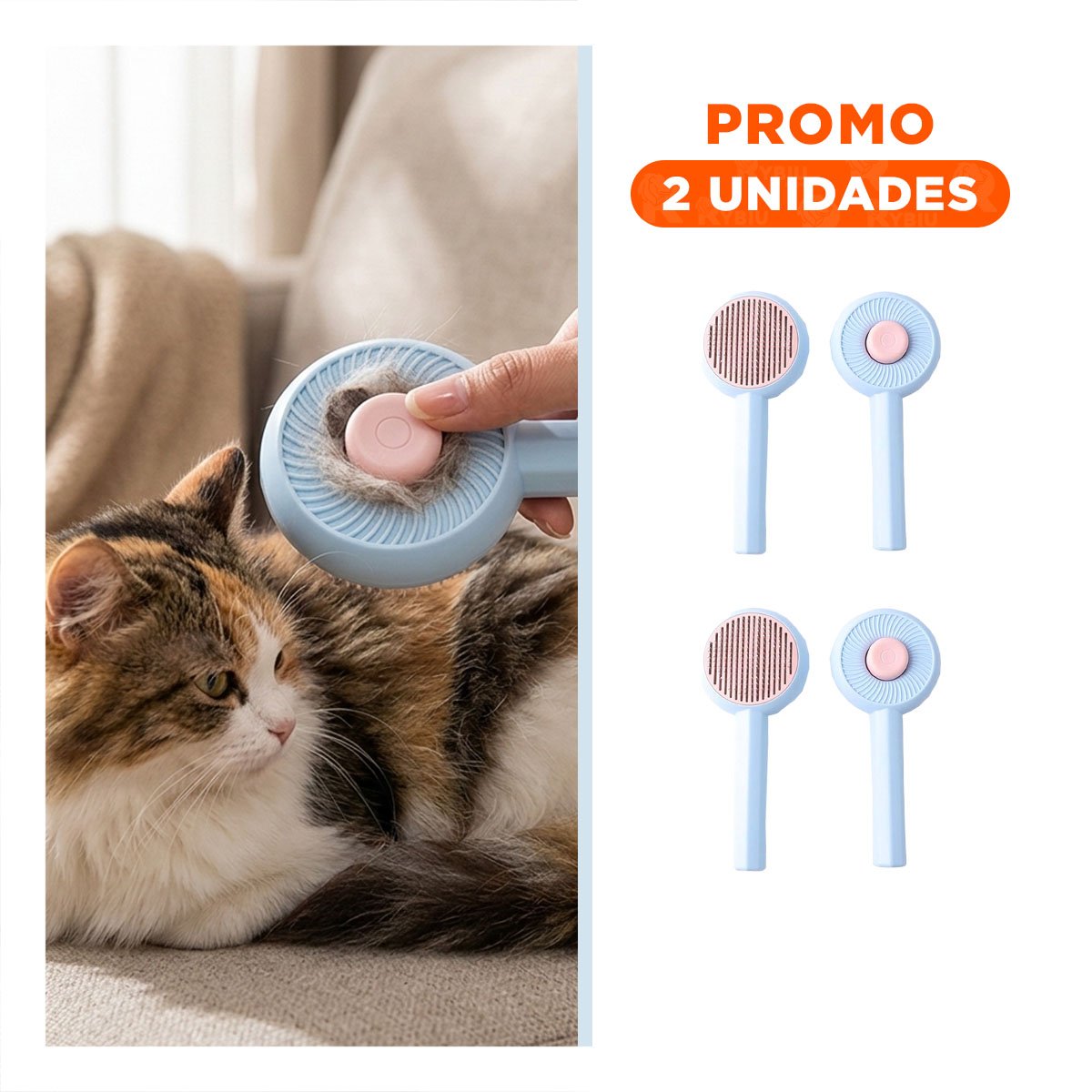 PACK2 HERRAMIENTA PARA MASAJE Y LIMPIEZA DE PELO CELESTE - 1