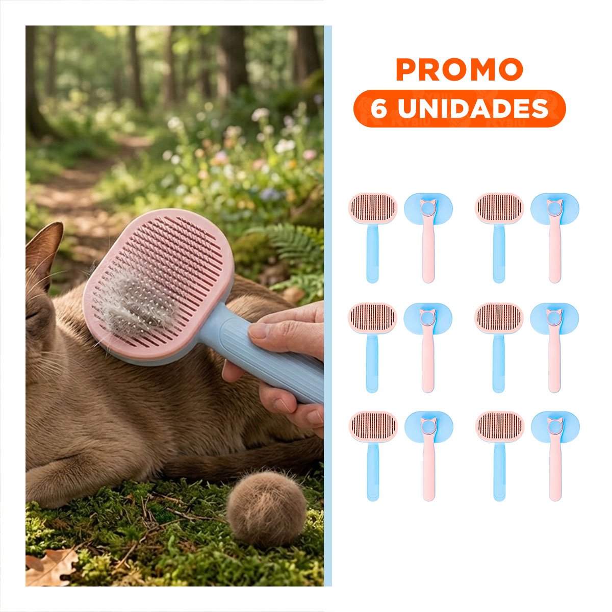 PACK6 HERRAMIENTA COMPACTA QUE FACILITA QUITAR PELUSA CELESTE ROSADO - 1