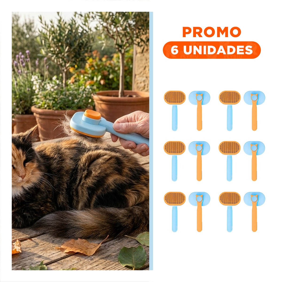 PACK6 EQUIPO COMPACTO QUE FACILITA LIMPIEZA DIARIA CELESTE NARANJA - 1