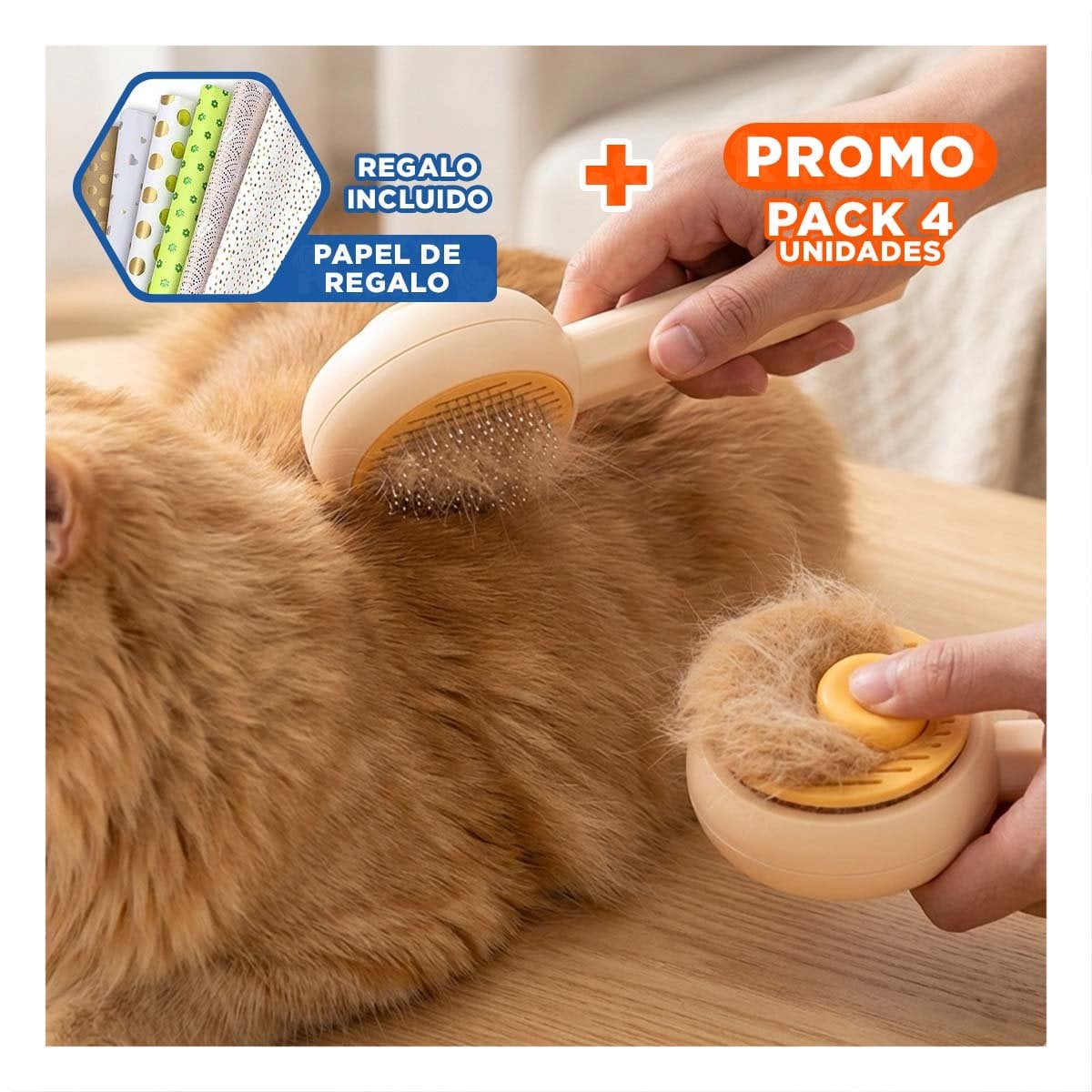 PACK4 APLICADOR DE MASAJE QUE QUITA PELUSA Y ESTIMULA PIEL NARANJA Y+REGALO STICKER - 1