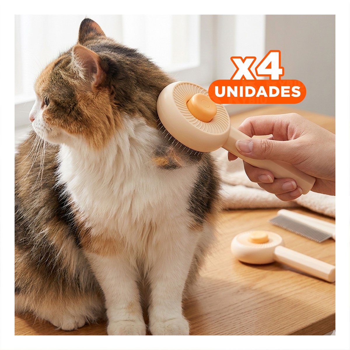 PACK4 HERRAMIENTA DIVERTIDA QUE COMBINA MASAJE Y LIMPIEZA NARANJA Y+PAPEL REGALO - 1