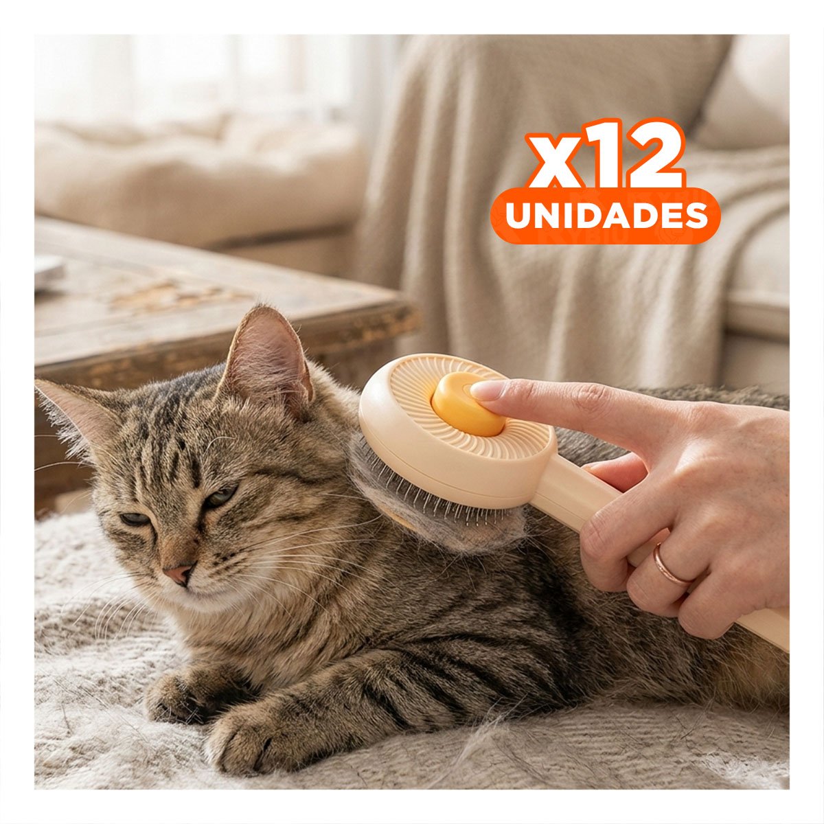 PACK12 INSTRUMENTO RESISTENTE QUE ELIMINA PELUSA Y PROMUEVE RELAX NARANJA Y+PAPEL REGALO - 1