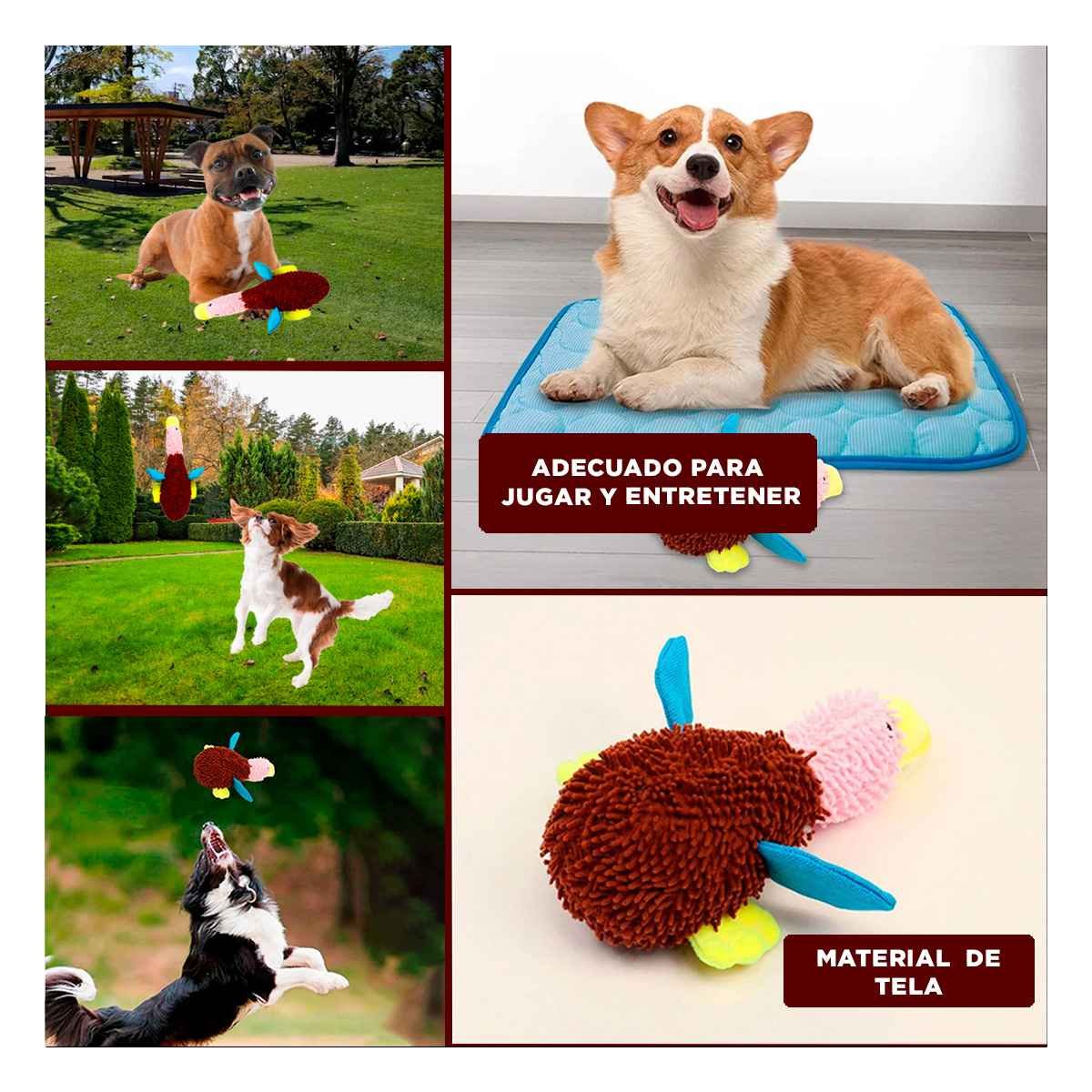 PACK12 PELUDITO PATO CON TELA SUAVE PARA MASCOTAS MARRON ROSADO Y+PAPEL REGALO - 2