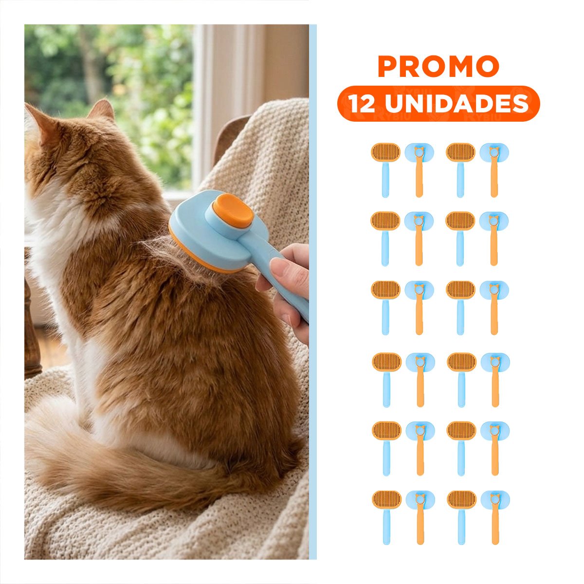 PACK12 DISPOSITIVO MULTIUSO QUE SUAVIZA PELO Y ESTIMULA PIEL CELESTE NARANJA Y+REGALO STICKER - 1