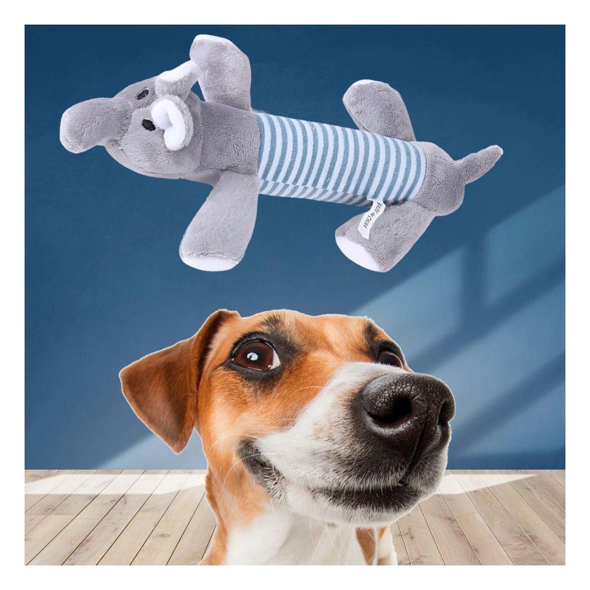 PACK12 AMIGO ELEFANTE PARA MASCOTAS Y DIVERSION PLOMO Y CELESTE Y+PAPEL REGALO - 5