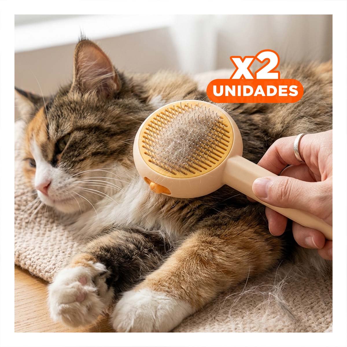 PACK4 HERRAMIENTA MULTIFUNCIONAL QUE MEJORA CUIDADO Y RELAX DE GATOS Y PERROS NARANJA - 1