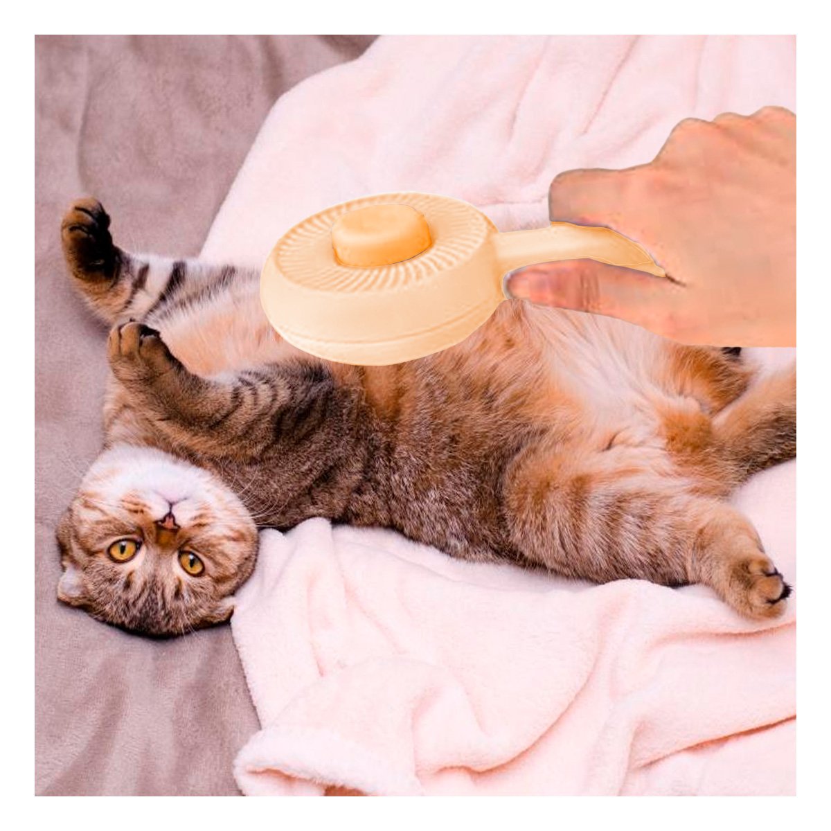 PACK4 HERRAMIENTA MULTIFUNCIONAL QUE MEJORA CUIDADO Y RELAX DE GATOS Y PERROS NARANJA - 3