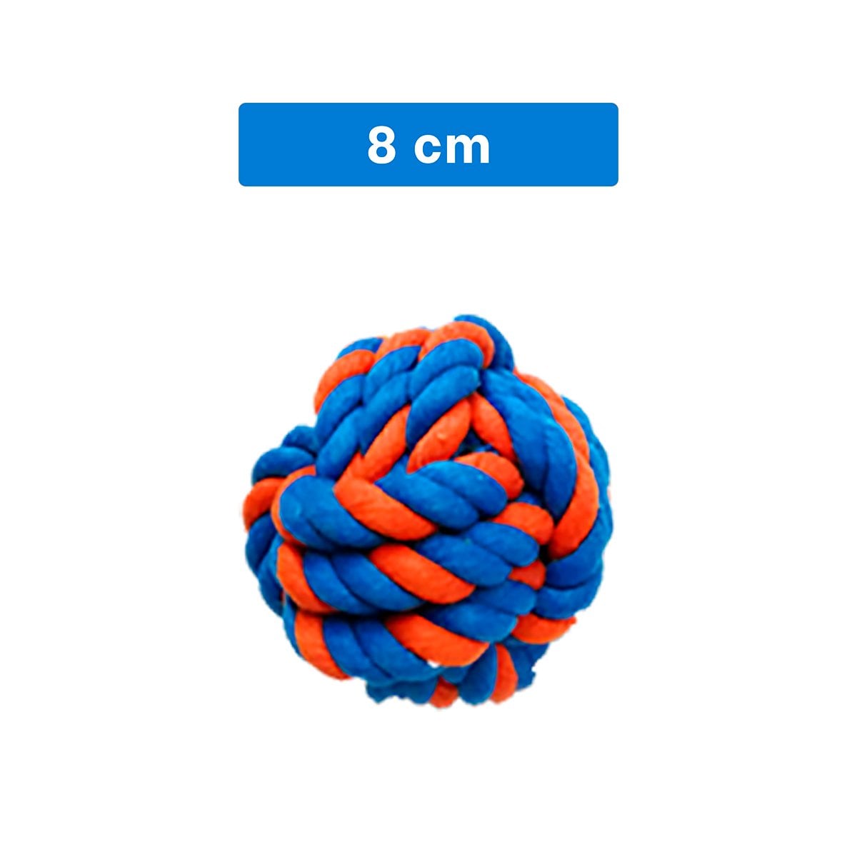 PACK4 BOLA DE SOGA TRENZADA QUE ESTIMULA FUERZA Y DIVERSION AZUL NARANJA Y+REGALO STICKER - 4