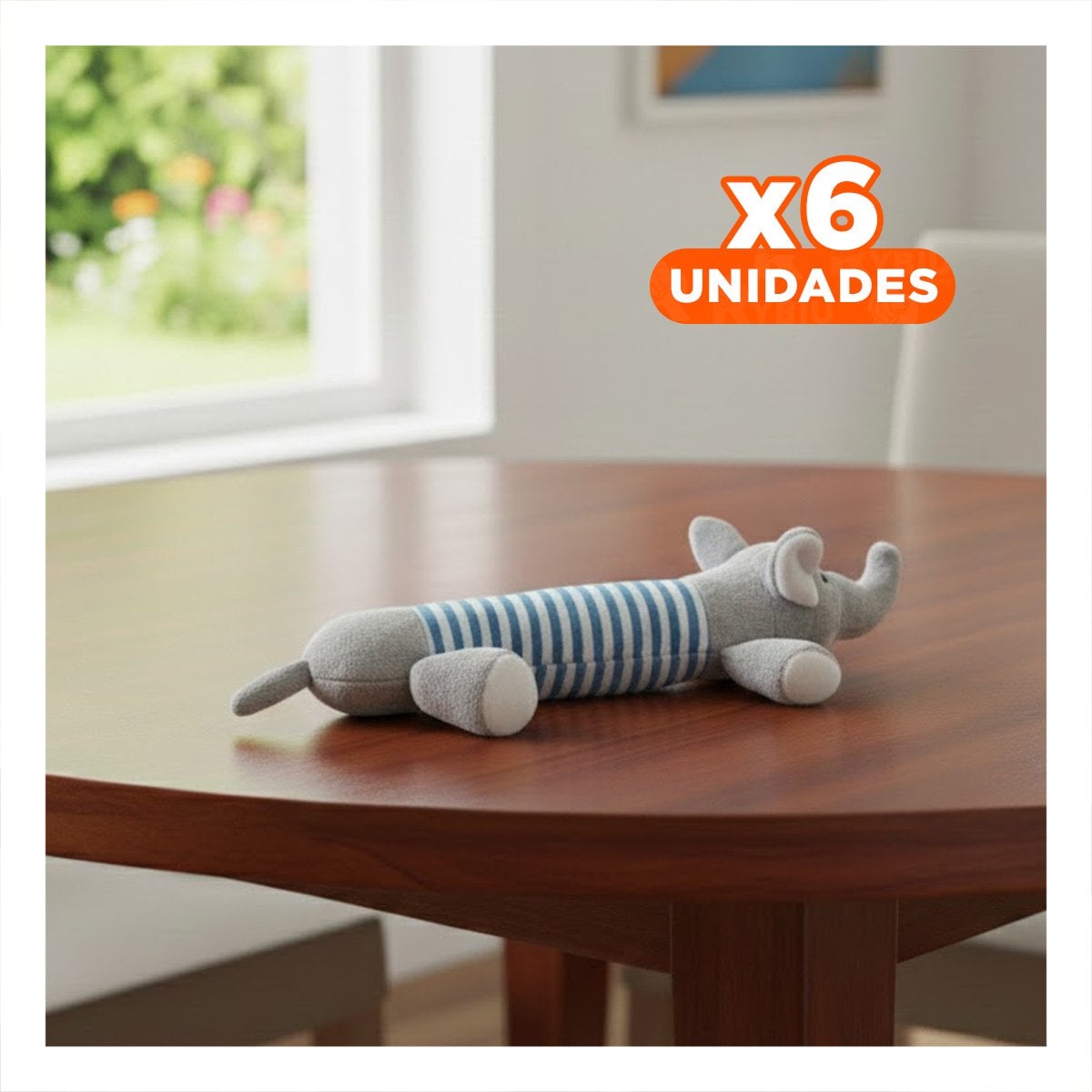 PACK6 INTERACTIVO ELEFANTE QUE MOTIVA ACTIVIDAD Y CURIOSIDAD PLOMO Y CELESTE Y+REGALO STICKER - 1
