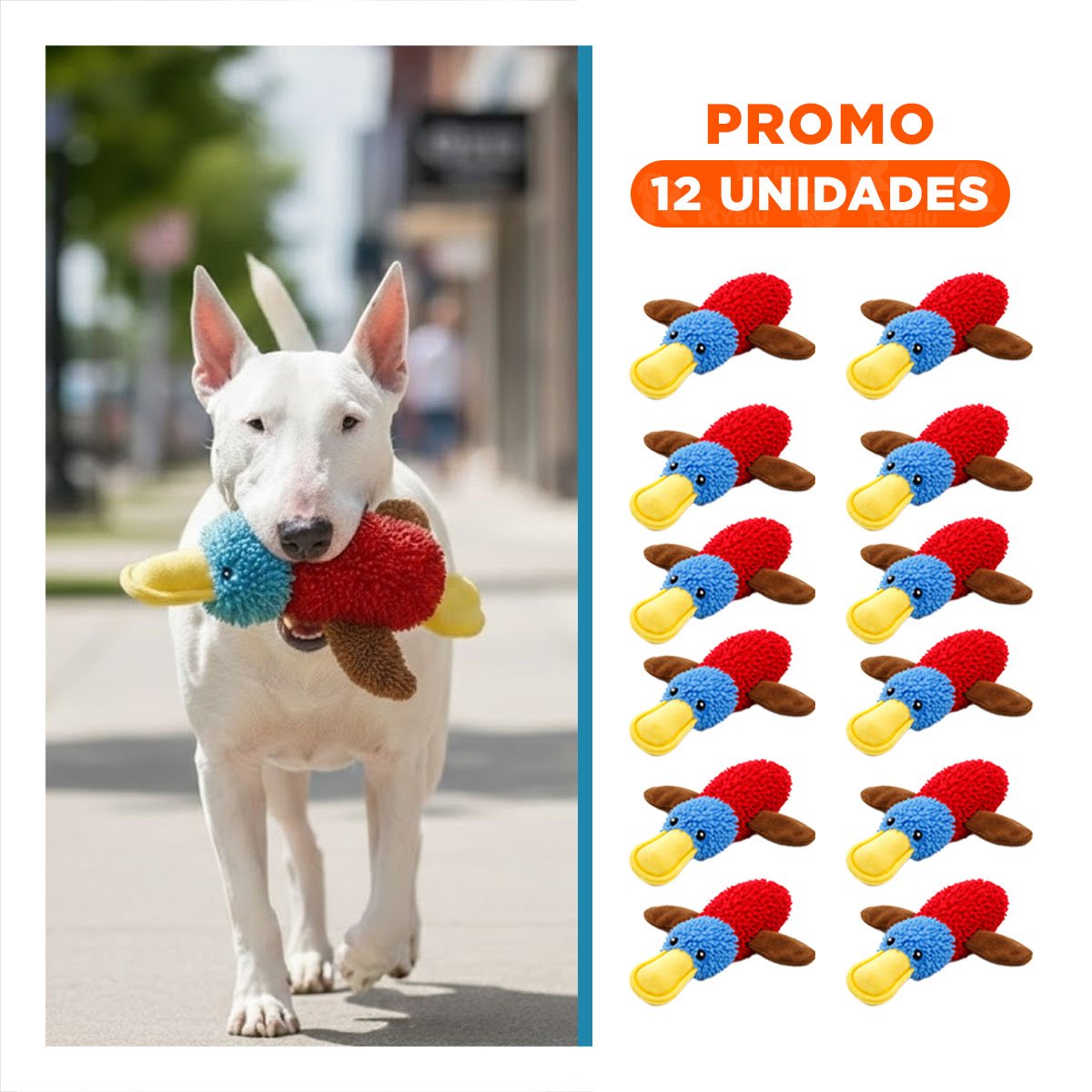 PACK12 FIGURA DE JUEGO PATO BLANDO Y SEGURO PARA EXPLORAR ROJO CELESTE Y+REGALO STICKER - 1
