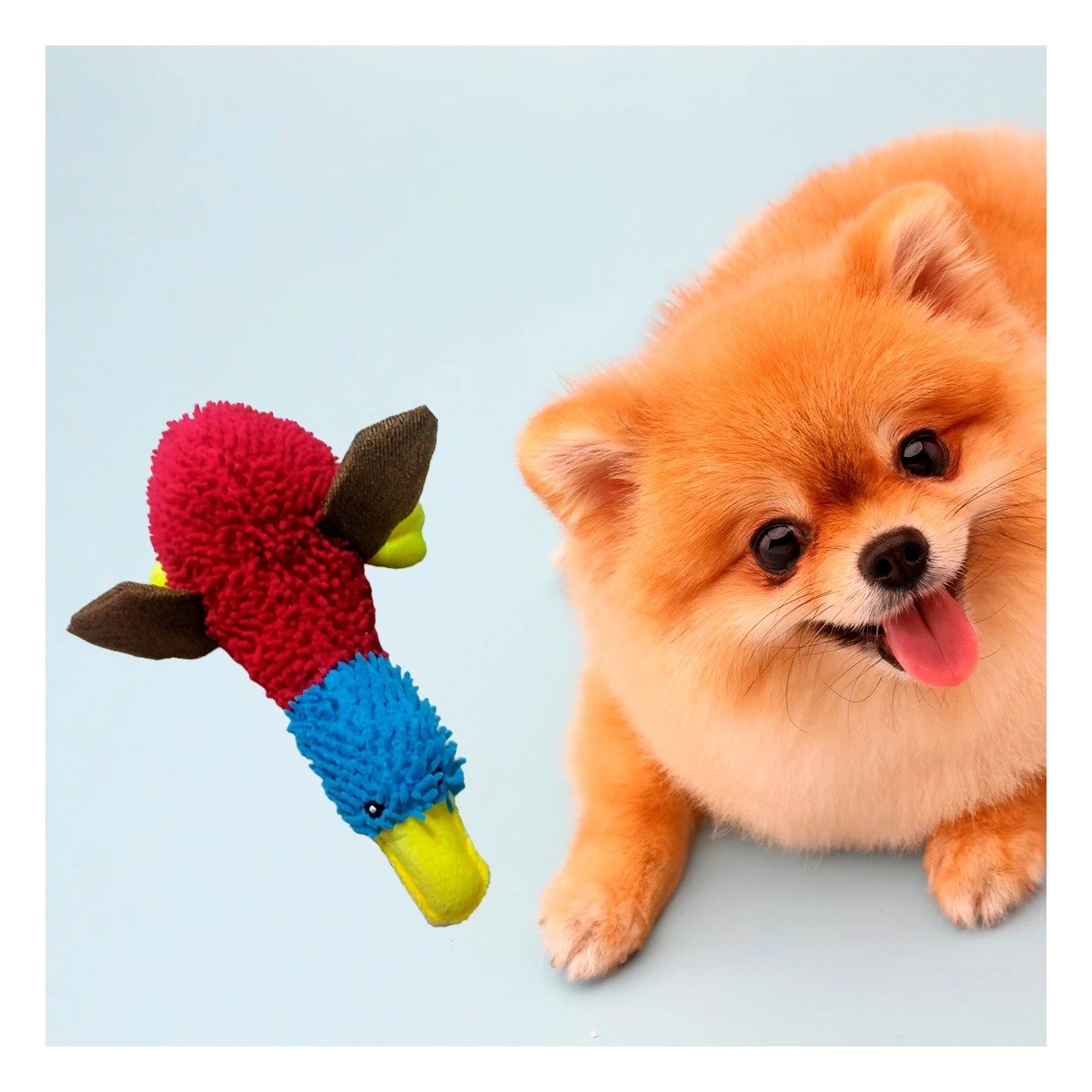 PACK4 JUGUETE PATO PARA MASCOTAS QUE BUSCAN DIVERSION ROJO CELESTE Y+PAPEL REGALO - 5