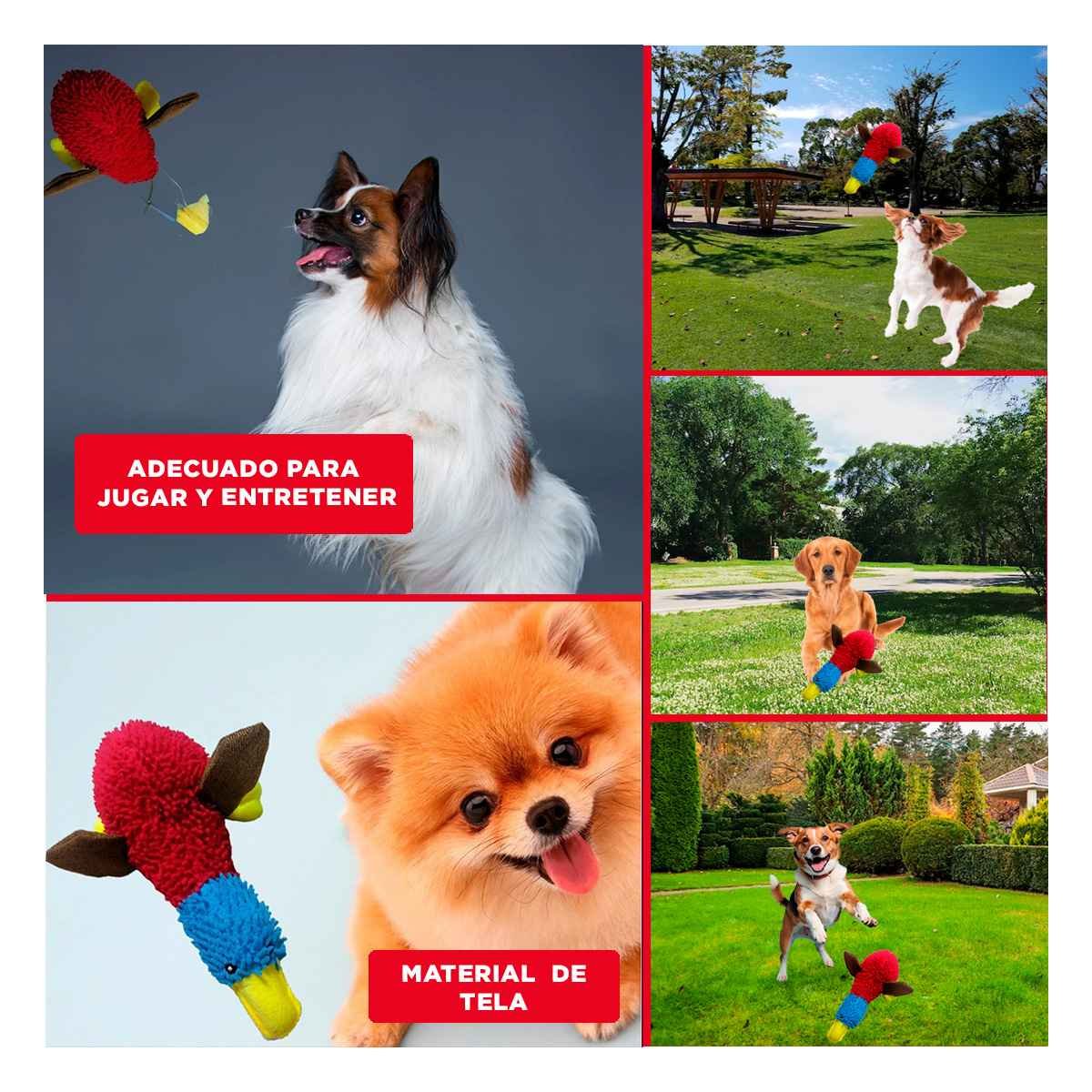 PACK12 FIGURA DE JUEGO PATO QUE MOTIVA LA DIVERSION DE MASCOTAS ROJO CELESTE Y+PAPEL REGALO - 2