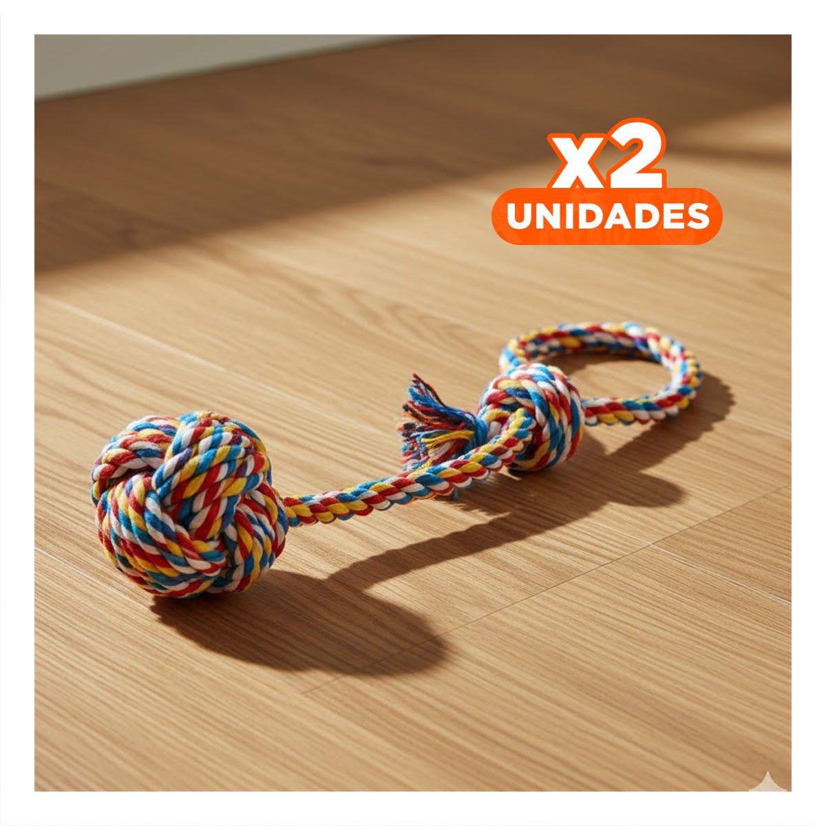 PACK2 ARTICULO DE ENTRETENIMIENTO CANINO RESISTENTE Y DURADERO MULTICOLOR Y+REGALO STICKER - 1