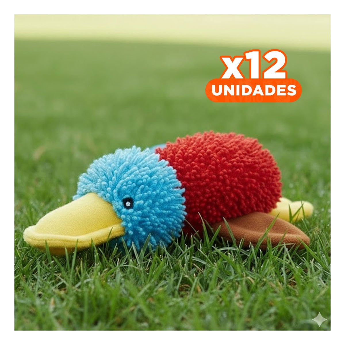 PACK12 AMIGO PATO PARA MASCOTAS CURIOSAS Y ACTIVAS ROJO CELESTE - 1