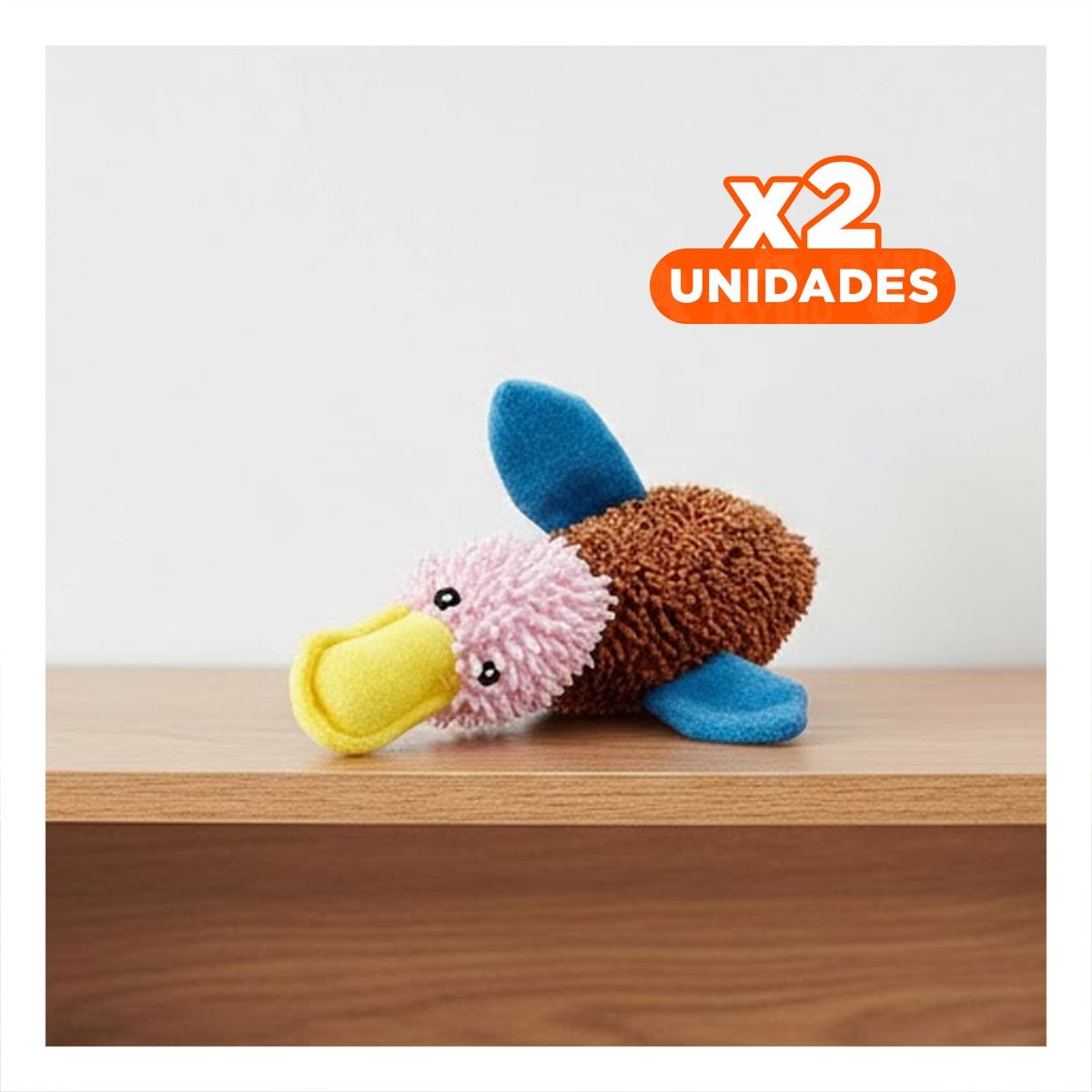 PACK2 JUGUETE PATO CON COLORES ATRACTIVOS PARA MASCOTAS MARRON ROSADO Y+REGALO STICKER - 1