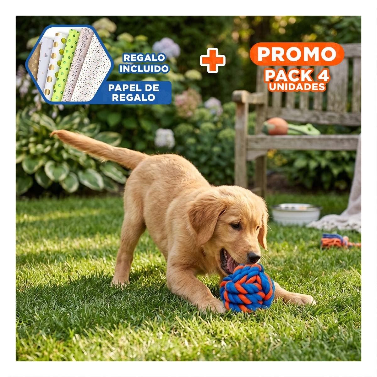 PACK4 HERRAMIENTA DIVERTIDA QUE COMBINA DIVERSION Y ACTIVIDAD AZUL NARANJA Y+PAPEL REGALO - 1