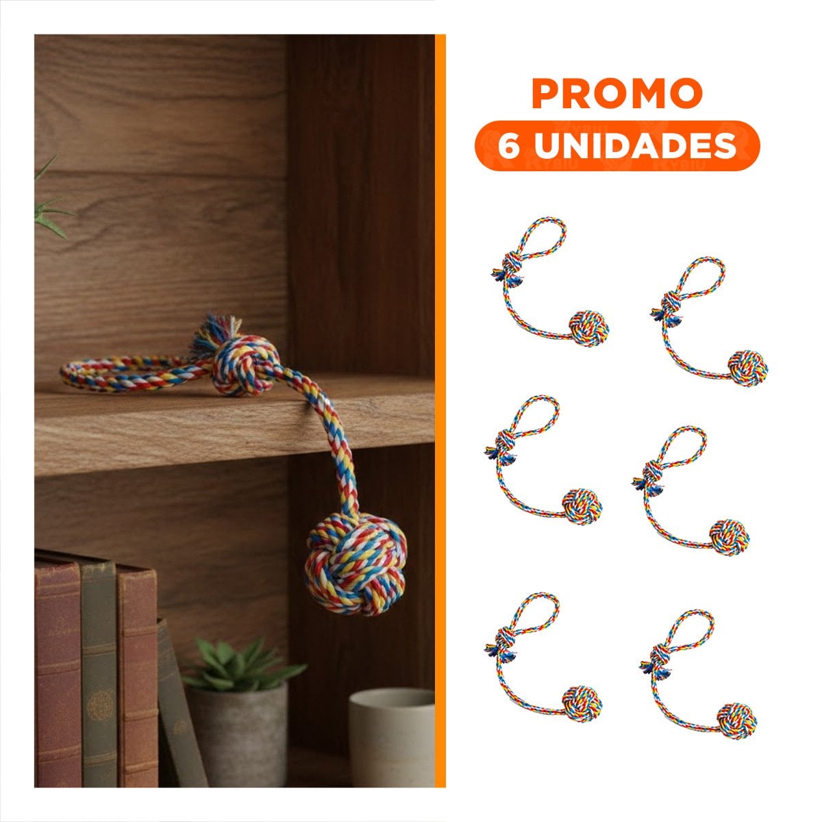 PACK6 OBJETO INTERACTIVO PARA MASCOTAS PARA ESTIMULAR EJERCICIO MULTICOLOR - 1