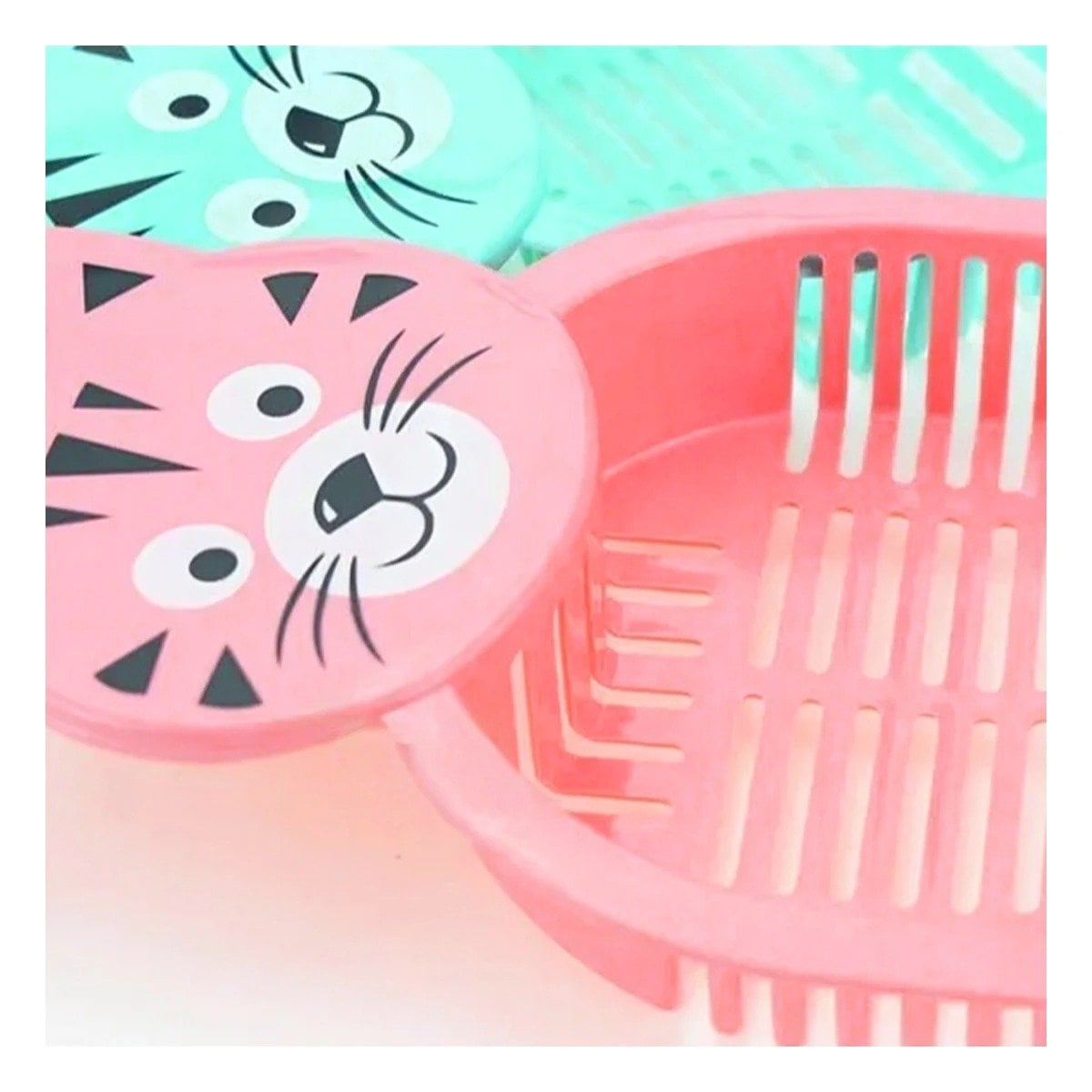 PACK2 IMPLEMENTO CARA DE GATO ROSADO PARA JARDIN Y HOGAR DECORACION NAVIDAD - 2