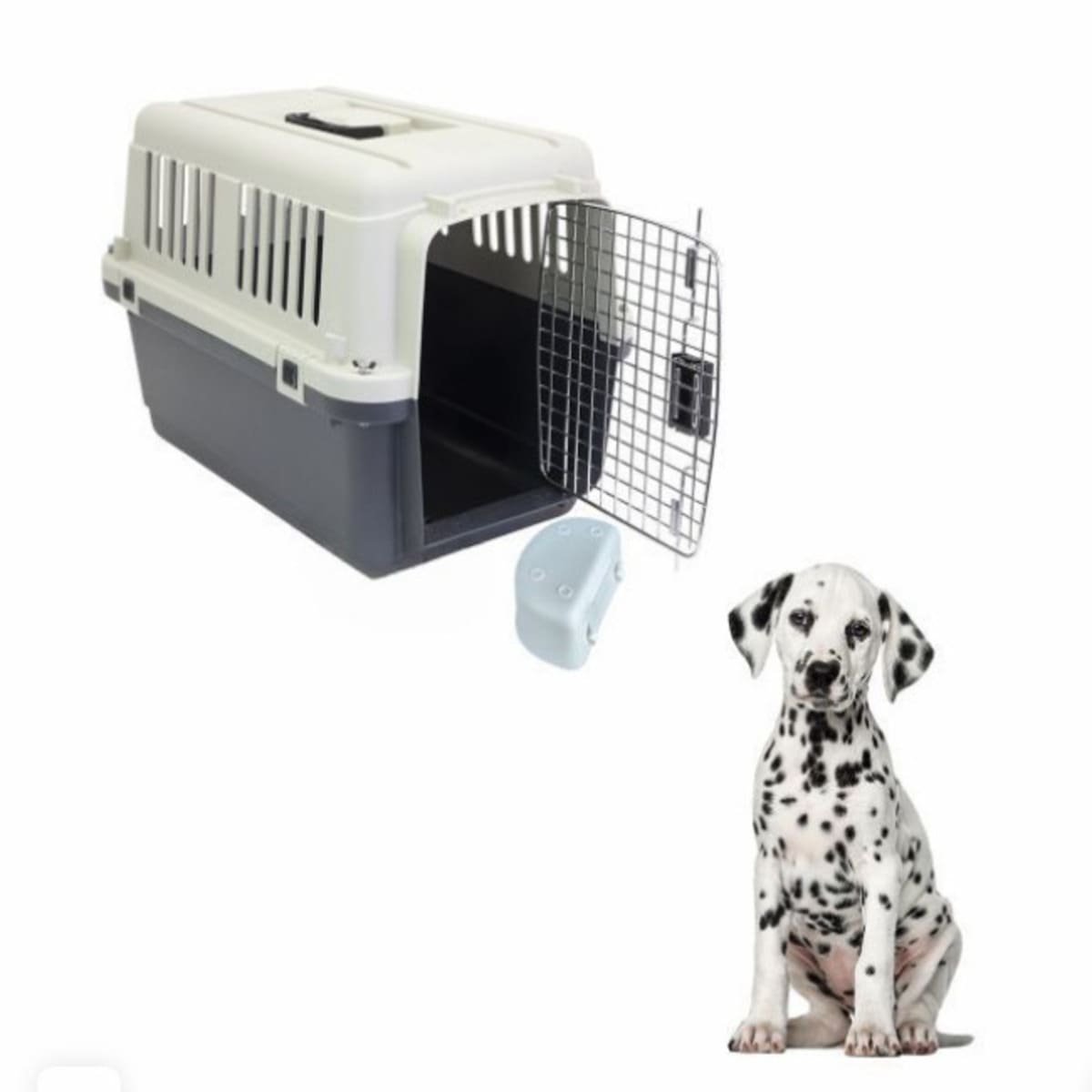 KENNEL DE VIAJE PARA MASCOTAS QUE ASEGURA CONFORT PLOMO OSCURO Y+LIGAS REGALO - 3