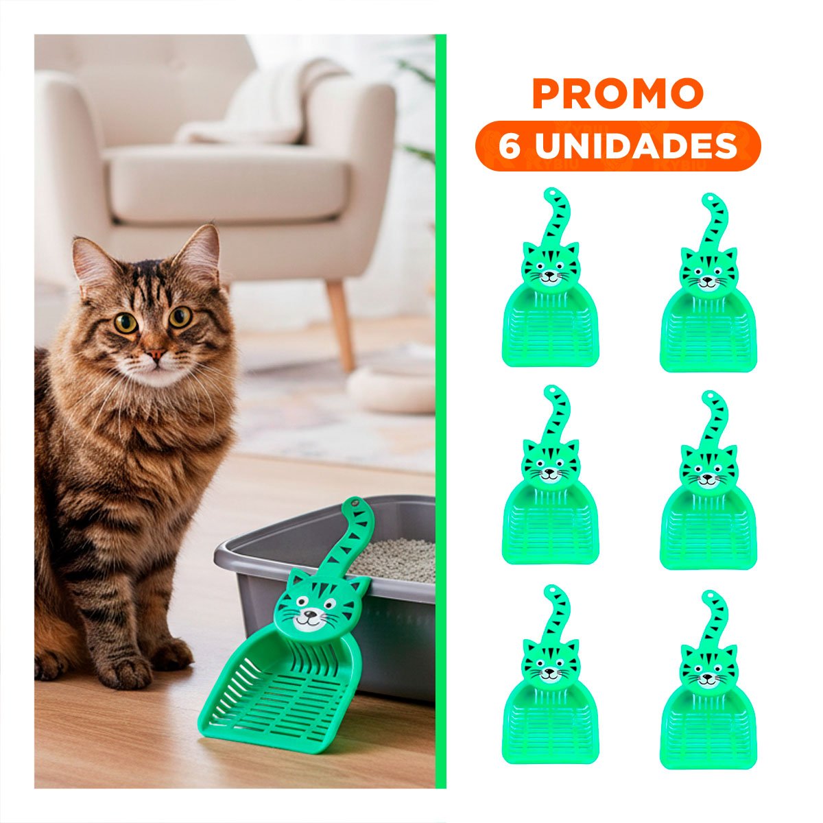 PACK6 ACCESORIO CARA DE GATO VERDE PARA JARDIN Y DECORACION HOGAR CASA - 1