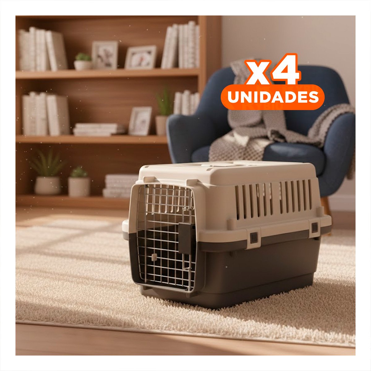 PACK4 MALETA PARA MASCOTAS QUE MANTIENE TRANQUILO A TU GATO PLOMO OSCURO - 1