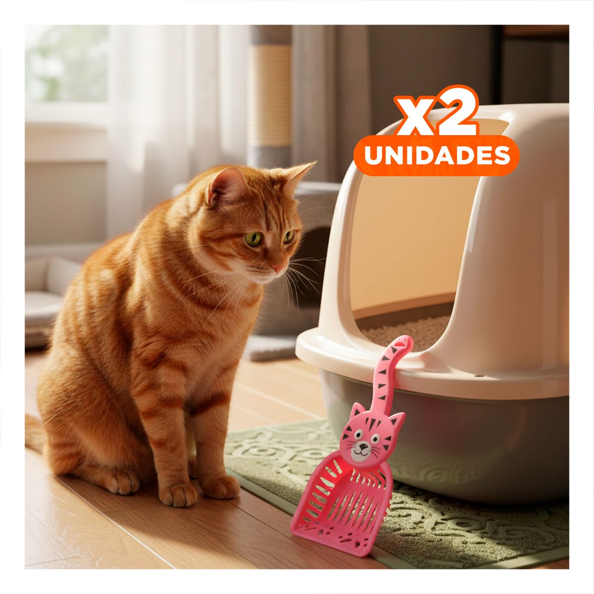 PACK2 HERRAMIENTA CARA DE GATO ROSADO PARA JARDIN Y CASA DECORACION NAVIDAD Y+REGALO STICKER - 1