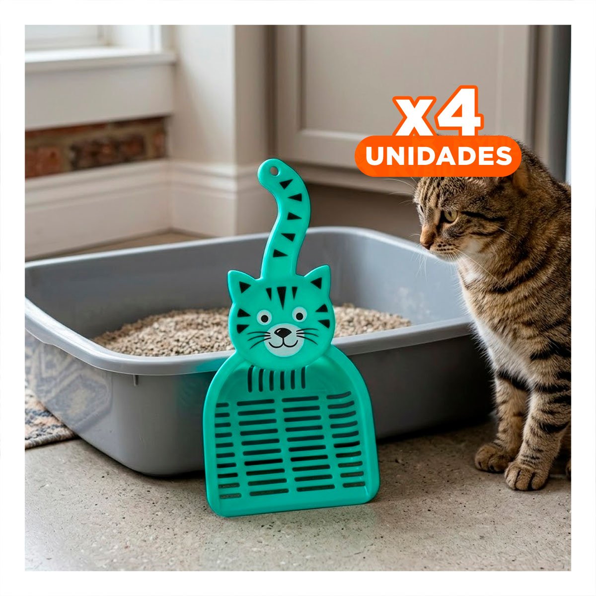 PACK4 HERRAMIENTA CARA DE GATO VERDE PARA JARDIN Y DECORACION HOGAR CASA - 1