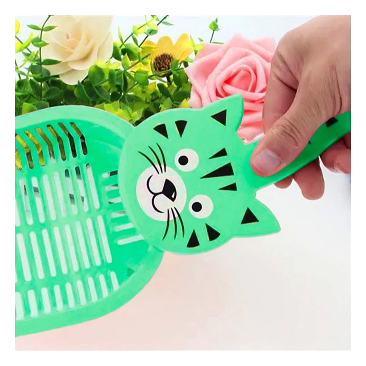 PACK4 HERRAMIENTA CARA DE GATO VERDE PARA JARDIN Y DECORACION HOGAR CASA - 5